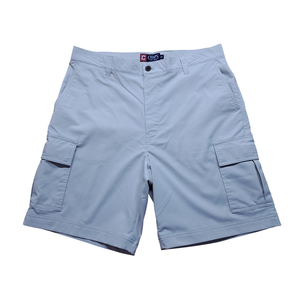 Chaps Cargo Shorts Mens 34 Light Beige Excellent Performance Stretch Utility